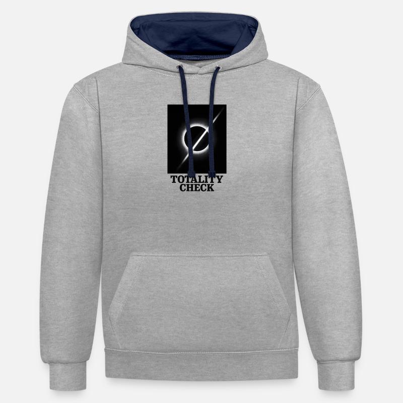 Totality checked | Eclipse - Contrast hoodie - heather grey/navy