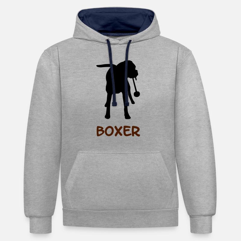 Boxer_2_cb - Kontrast-Hoodie - Grau meliert/Navy