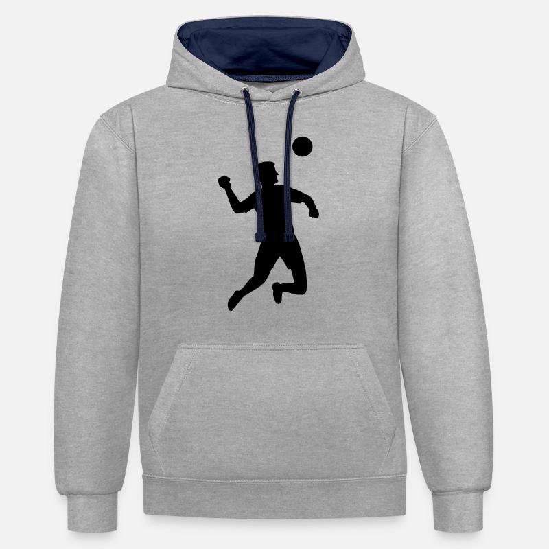 Fistball - Sweat à capuche contrasté - gris chiné/bleu marine