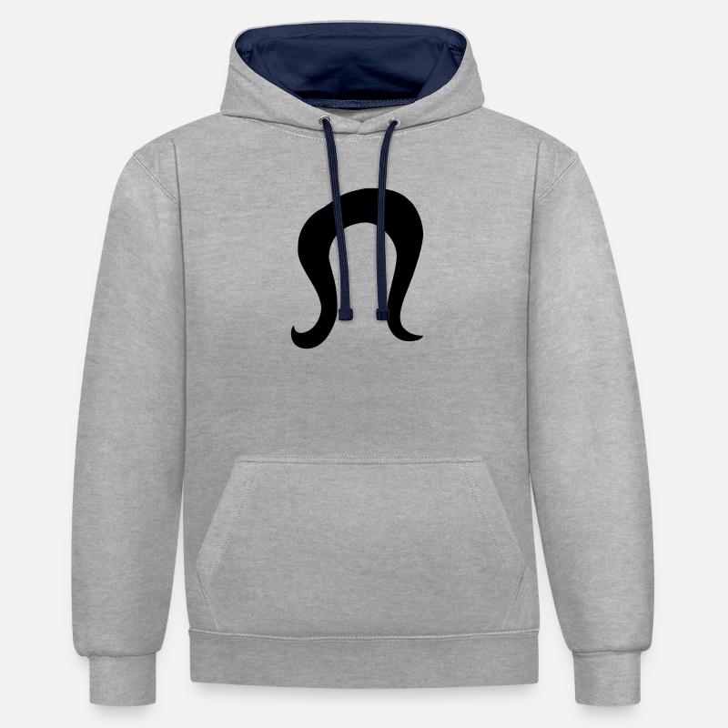 Coiffure - Sweat à capuche contrasté - gris chiné/bleu marine