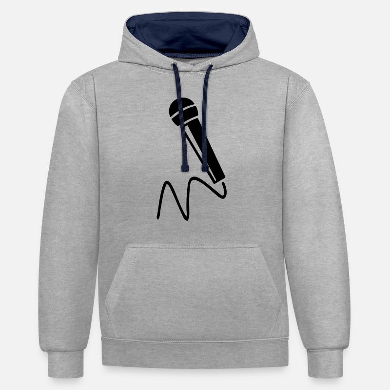 microtechnique - Sweat à capuche contrasté - gris chiné/bleu marine