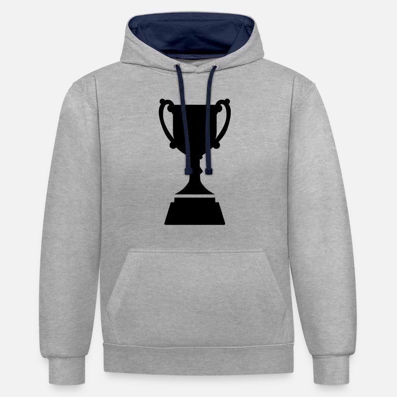 Coppa - Felpa con cappuccio in contrasto cromatico - grigio melange/navy