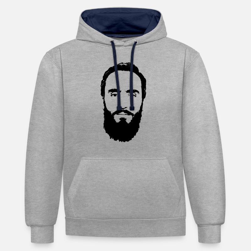 Logo du héros Dudaev - Sweat à capuche contrasté - gris chiné/bleu marine