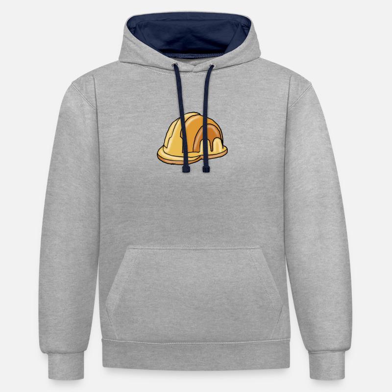 309BD5BE 93B1 4264 89B4 6FBFD2E4AAD2 - Sweat à capuche contrasté - gris chiné/bleu marine