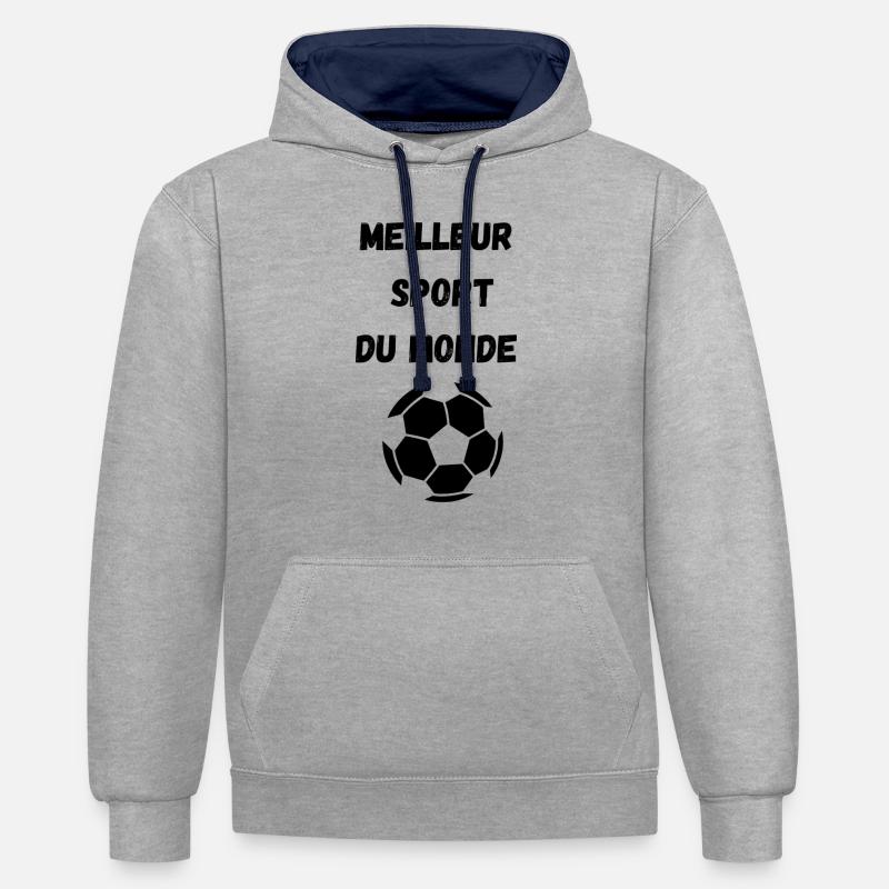 Best sport - Sweat à capuche contrasté - gris chiné/bleu marine