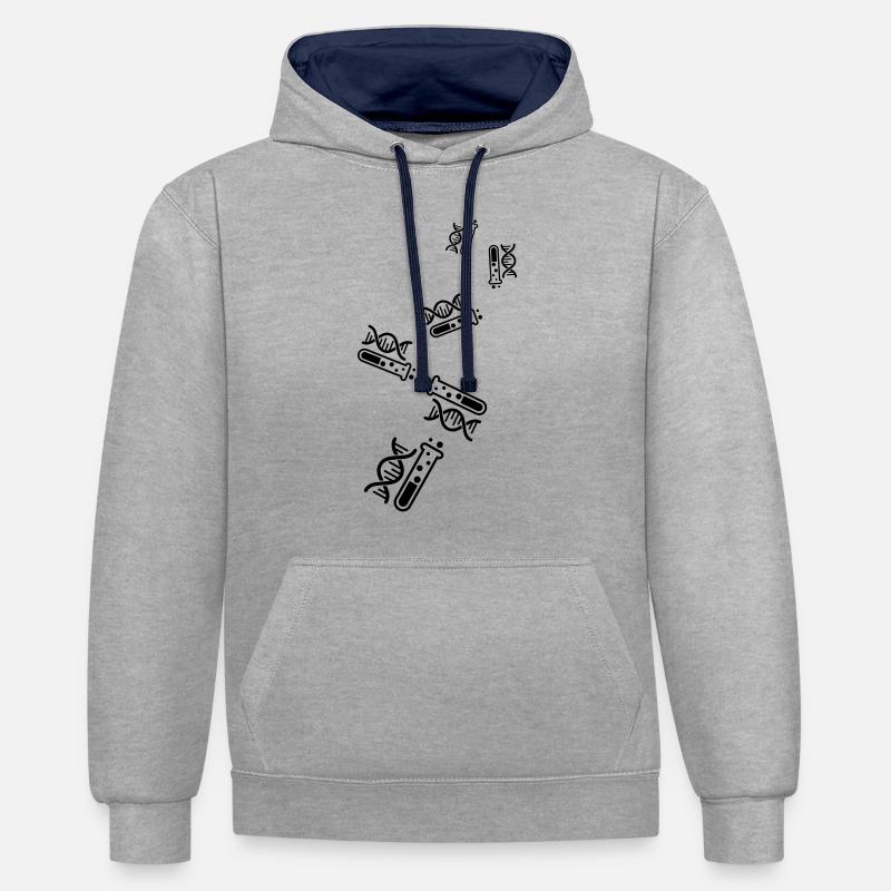 Chimie des éprouvettes - Sweat à capuche contrasté - gris chiné/bleu marine