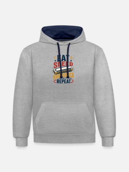 Instrument Harmonica Repeat-Music Harmonica - Contrast hoodie - heather grey/navy