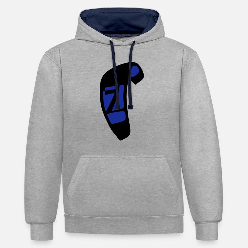 kite_n7_vec_2 fr - Sweat à capuche contrasté - gris chiné/bleu marine