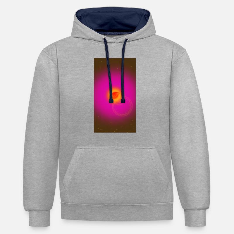 Super-Nova - Sweat à capuche contrasté - gris chiné/bleu marine