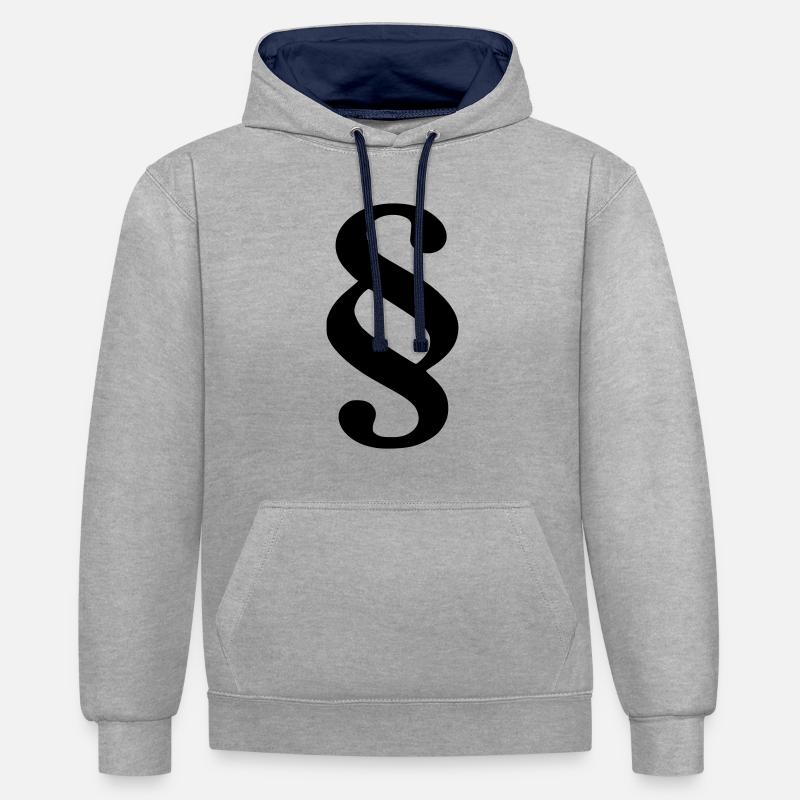 Article - Sweat à capuche contrasté - gris chiné/bleu marine