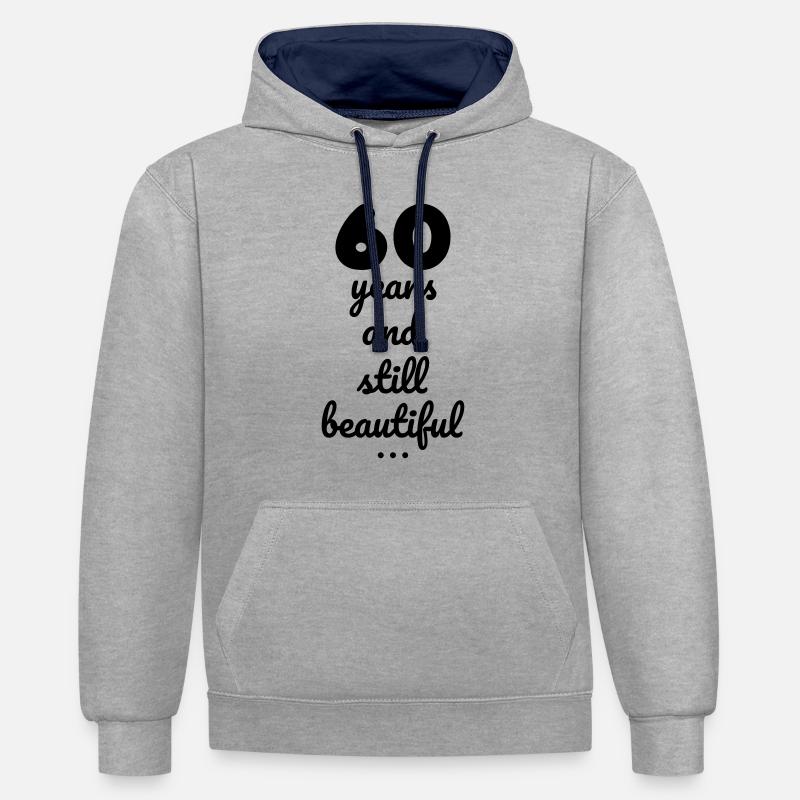 60 years and still beautiful - Sweat à capuche contrasté - gris chiné/bleu marine