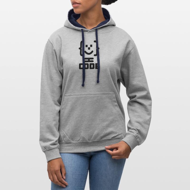 Main programmer code logo with text CODE Contrast hoodie
