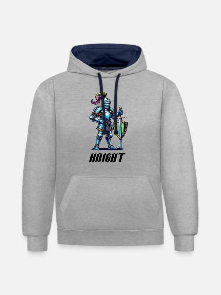 Knight Comic - Contrast hoodie - heather grey/navy