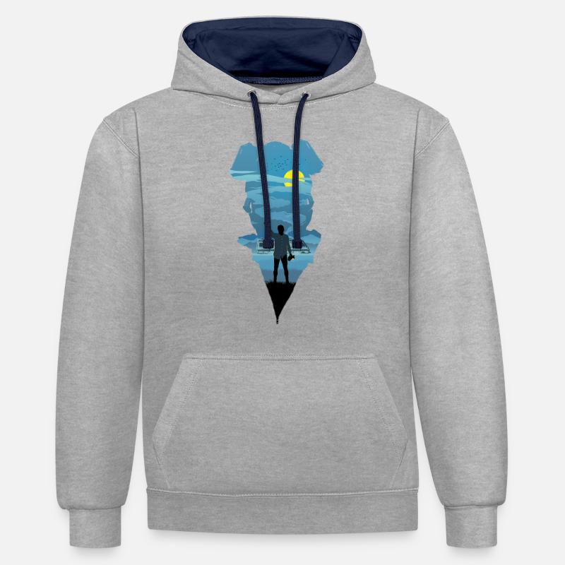 Breaking Bad Walter White - Sweat à capuche contrasté - gris chiné/bleu marine