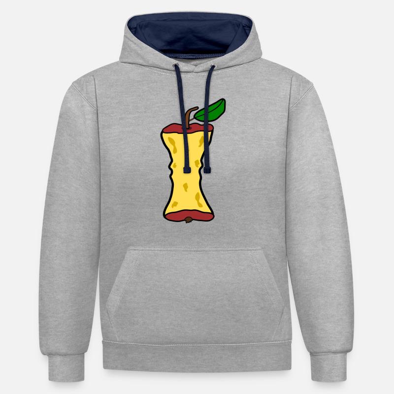 Semoule de pomme - Sweat à capuche contrasté - gris chiné/bleu marine