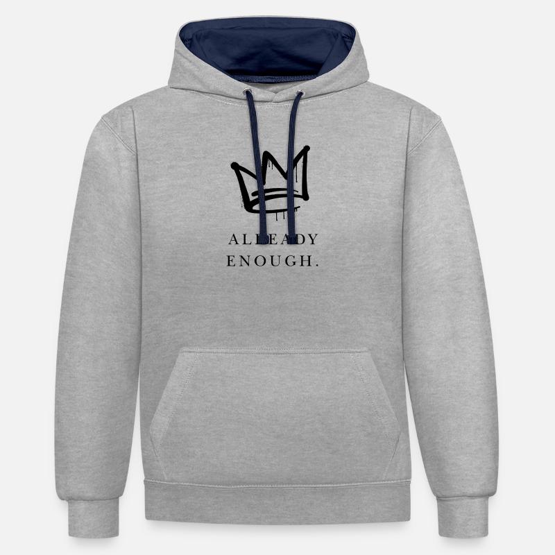 Ça suffit déjà - Sweat à capuche contrasté - gris chiné/bleu marine