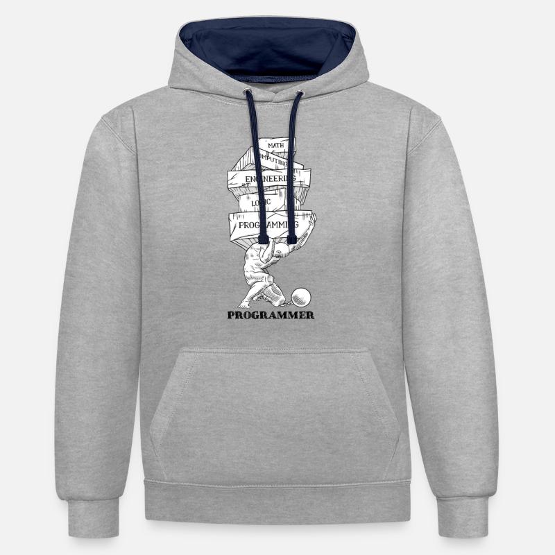 Programmer problems - Contrast hoodie - heather grey/navy