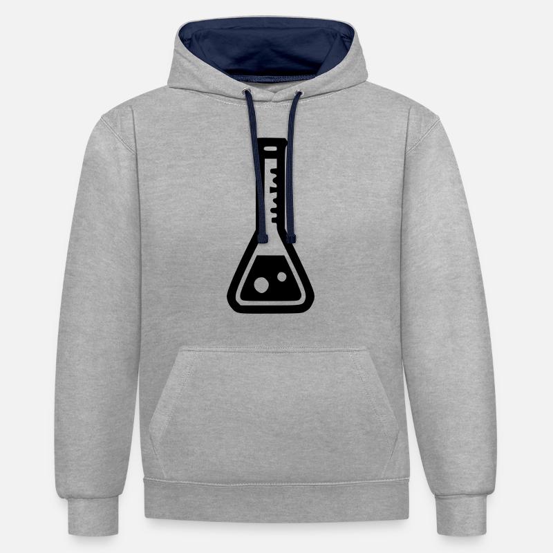 Erlenmeyer - Sweat à capuche contrasté - gris chiné/bleu marine