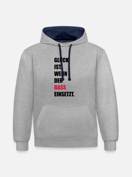 Musik - Kontrast-Hoodie - Grau meliert/Navy