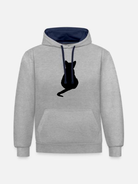 Cat Kitten Cat Shirt Gift - Contrast hoodie - heather grey/navy