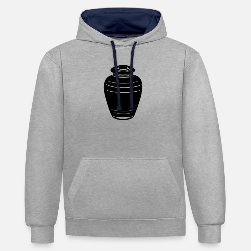 Cendres d’urne - Sweat à capuche contrasté - gris chiné/bleu marine