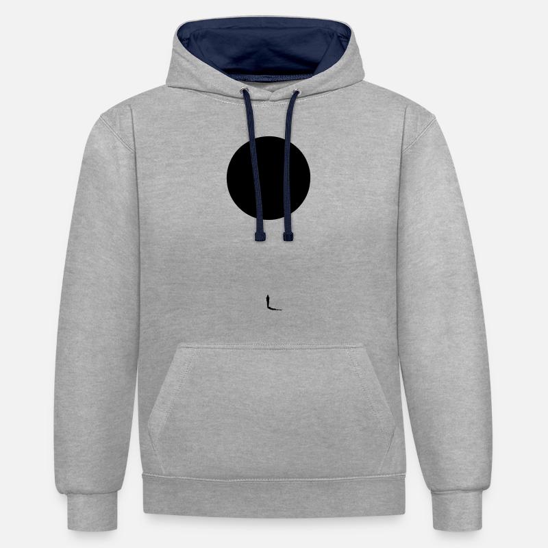 Black Sun - Kontrast-Hoodie - Grau meliert/Navy