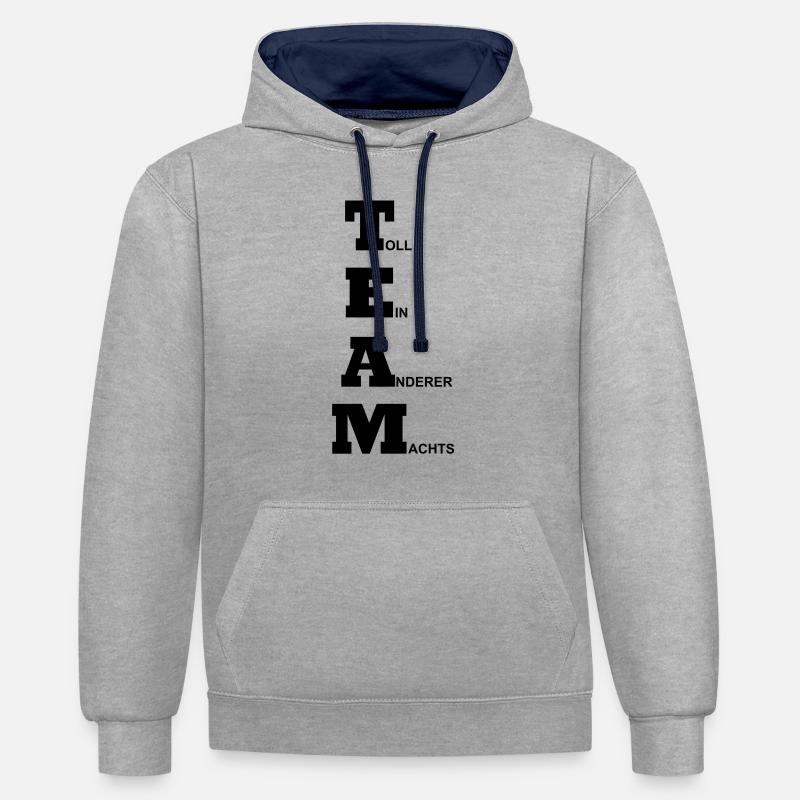 Équipe - Toll autres machts - Sweat à capuche contrasté - gris chiné/bleu marine