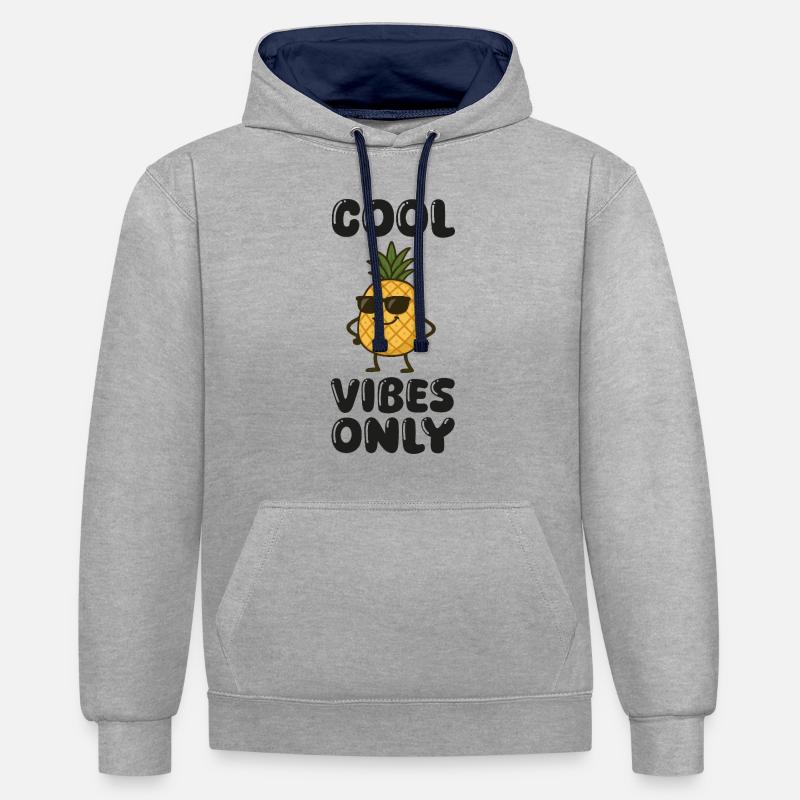 Pineapple Comic - Contrast hoodie - heather grey/navy