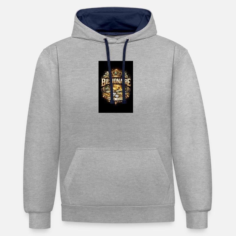 6D0F5E12-D063-4FDD-AC08-1CA5FF0643D0 - Kontrast-Hoodie - Grau meliert/Navy