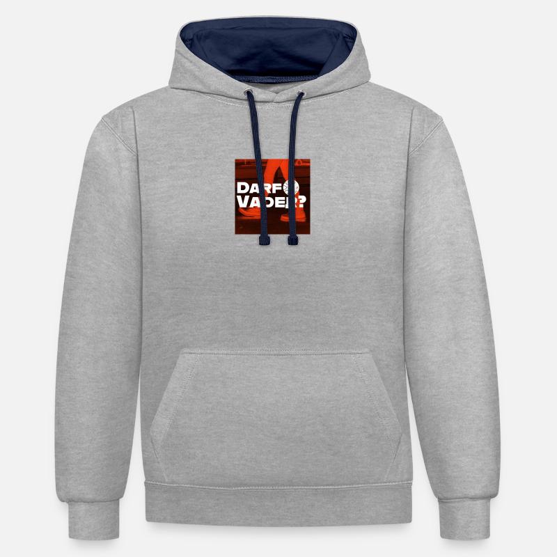 Darth Vader lustige Geschenkidee. - Kontrast-Hoodie - Grau meliert/Navy