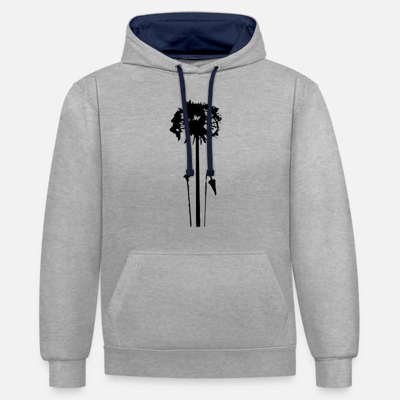 Pissenlit Pissenlit Idée cadeau - Sweat à capuche contrasté - gris chiné/bleu marine