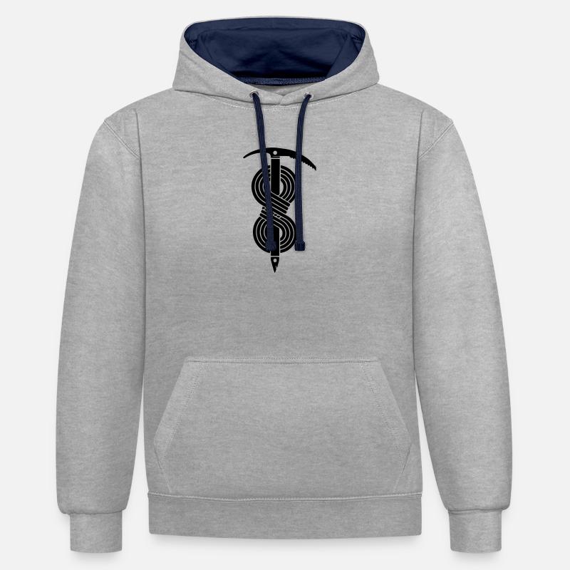 Eispickel Seil - Kontrast-Hoodie - Grau meliert/Navy