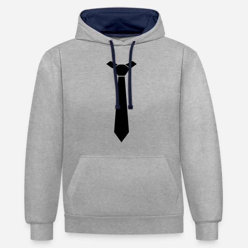 Cravate Cravate - Sweat à capuche contrasté - gris chiné/bleu marine