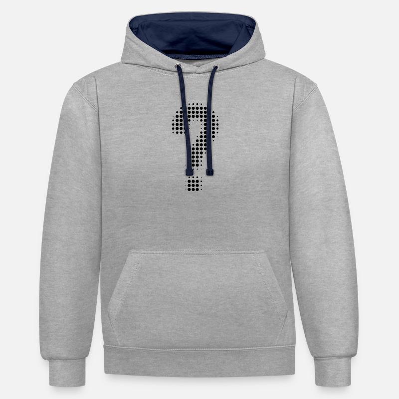Optique pixel point d’interrogation - Sweat à capuche contrasté - gris chiné/bleu marine