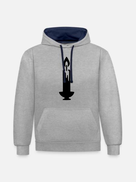 Candelabro - Sudadera con capucha contraste - gris jaspeado/azul marino