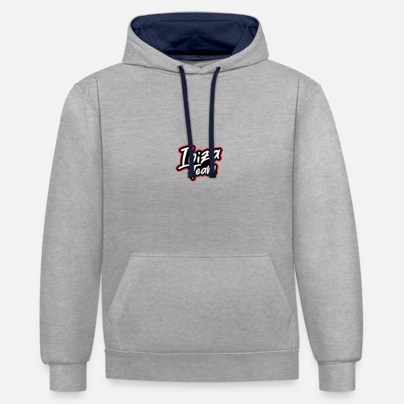 Équipe d’Ibiza - Sweat à capuche contrasté - gris chiné/bleu marine
