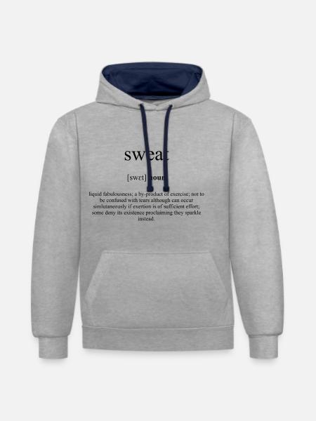 Sweat (Schweiß) Definition Dictionary - Contrast hoodie - heather grey/navy