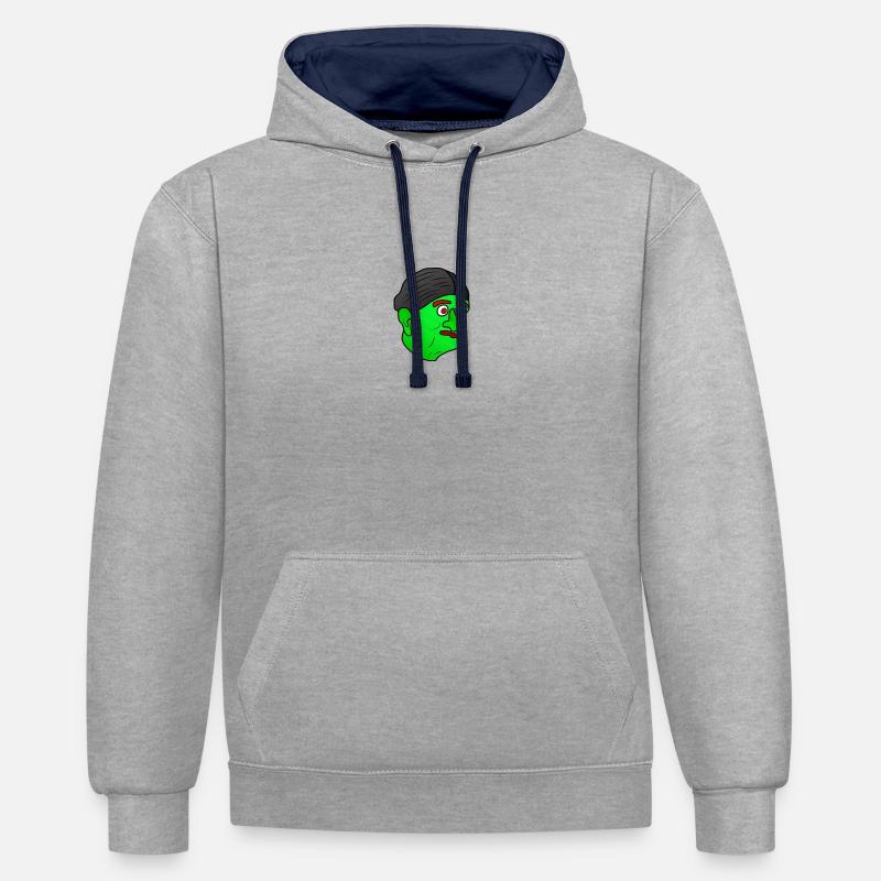Jamppa grand-mère ÉDITION LIMITÉE - Sweat à capuche contrasté - gris chiné/bleu marine