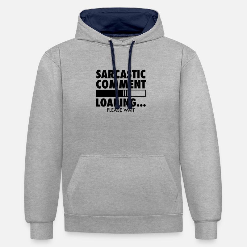 Sarcastic comment - Sweat à capuche contrasté - gris chiné/bleu marine