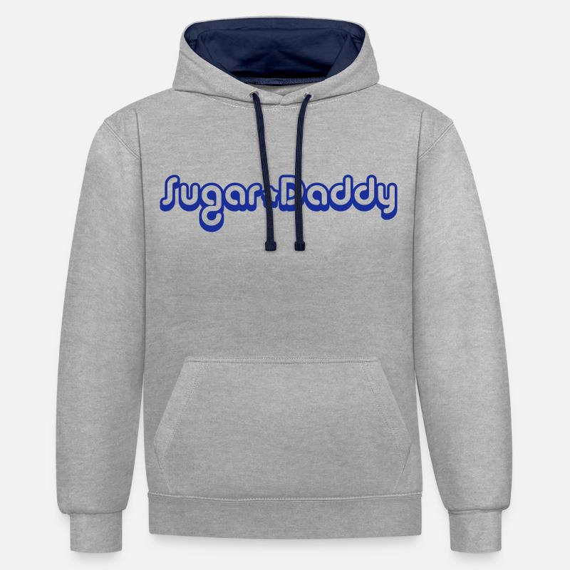 vieux protecteur - Sweat à capuche contrasté - gris chiné/bleu marine