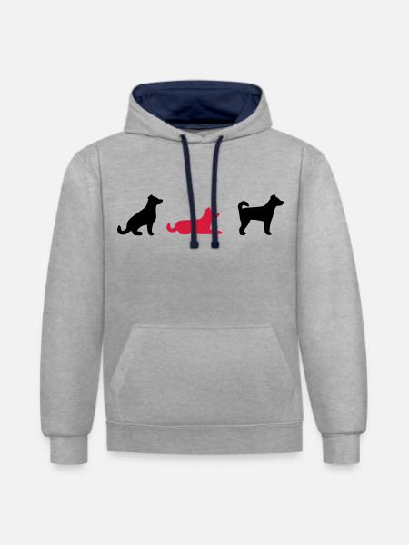 Sit Down Stand - Contrast hoodie - heather grey/navy
