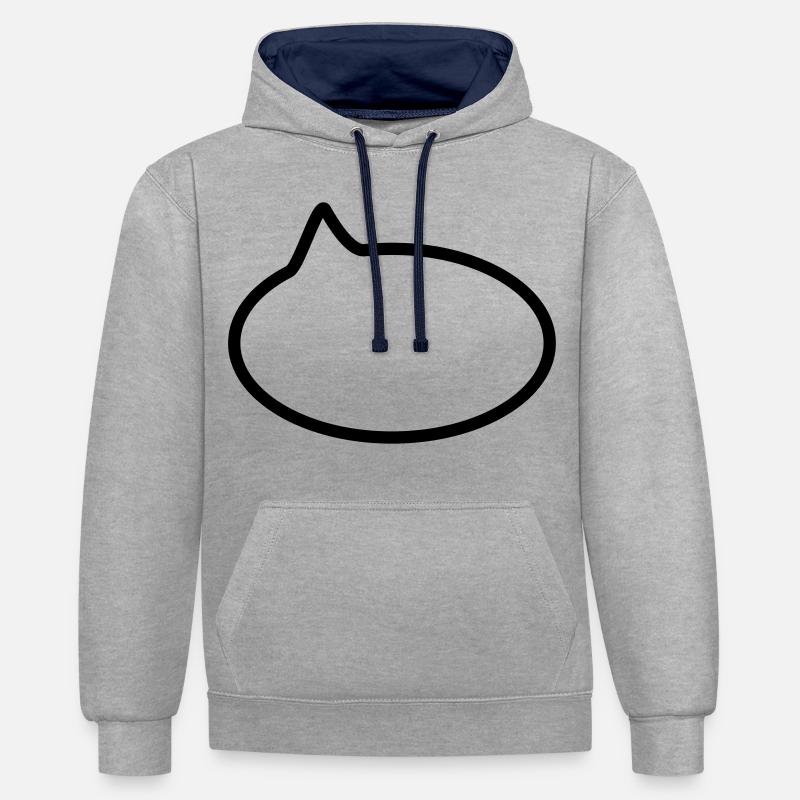 Ballon / / dessin animé / / dire / / déclaration - Sweat à capuche contrasté - gris chiné/bleu marine