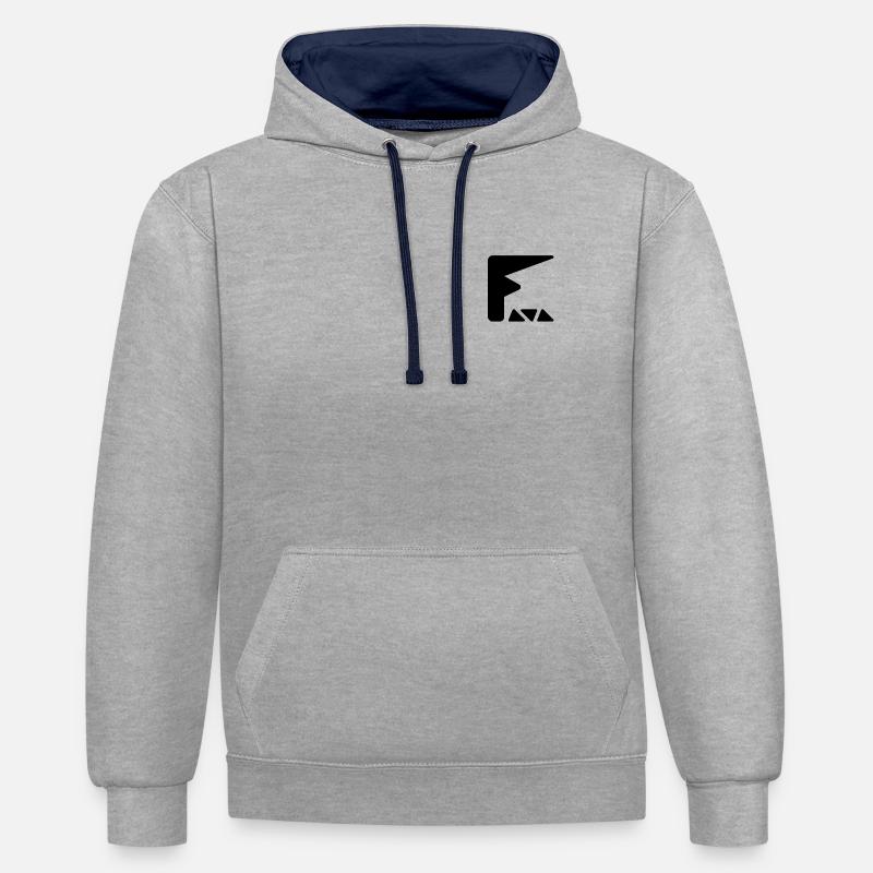 Aife - Classic - Light - Sweat à capuche contrasté - gris chiné/bleu marine