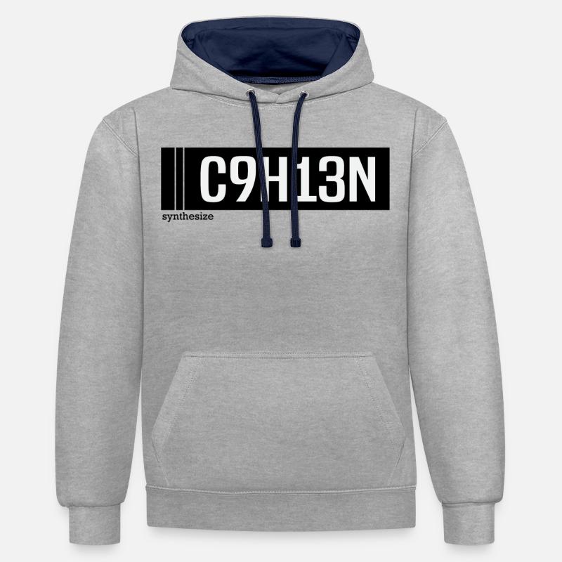 Amphétamine - Synthétiser - Sweat à capuche contrasté - gris chiné/bleu marine