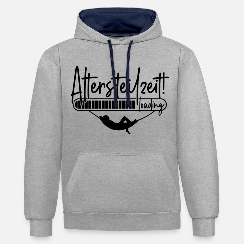 ATZ Ladebalken Hängematte Altersteilzeit loading - Kontrast-Hoodie - Grau meliert/Navy