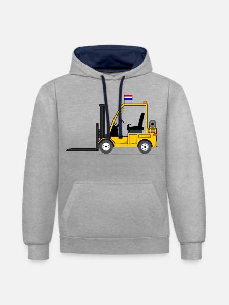 Stapler Holland Flagge - Kontrast-Hoodie - Grau meliert/Navy