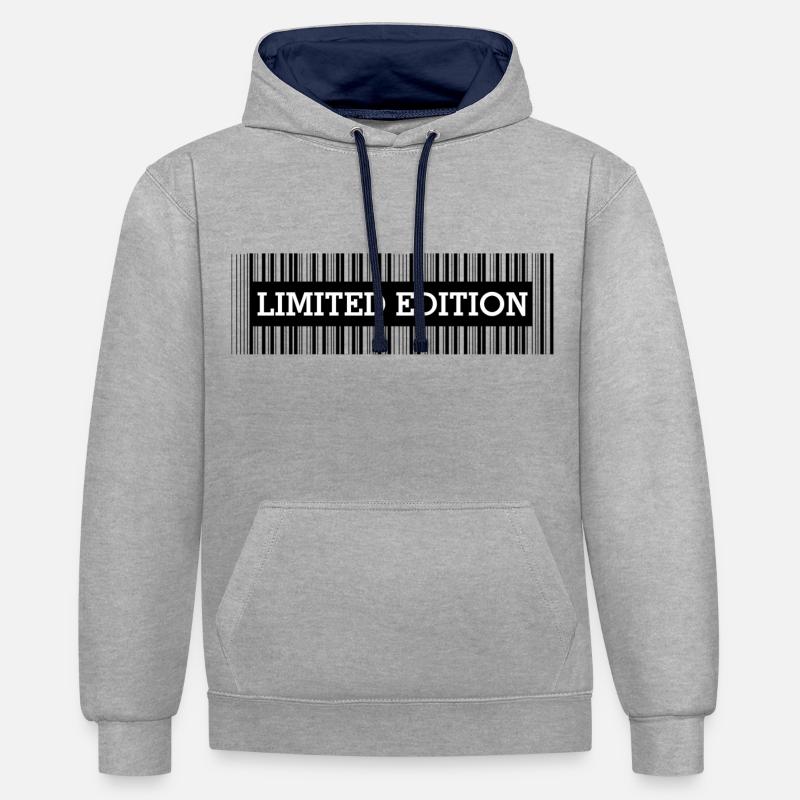 LIMITED EDITION - BARCODE - SCANCODE - EINZELSTÜCK - Kontrast-Hoodie - Grau meliert/Navy