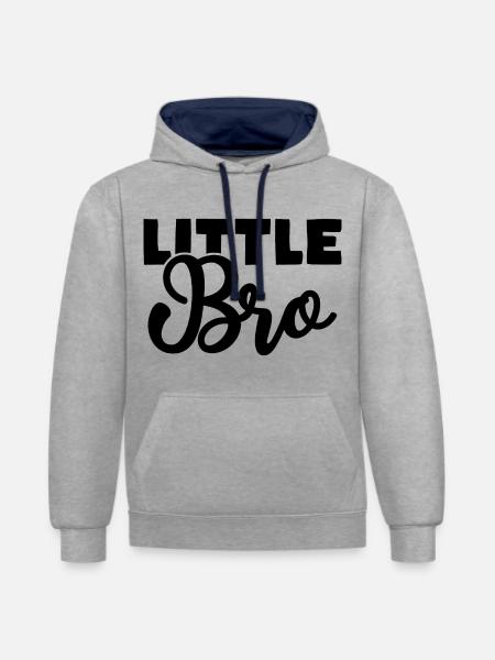 little bro - Contrast hoodie - heather grey/navy