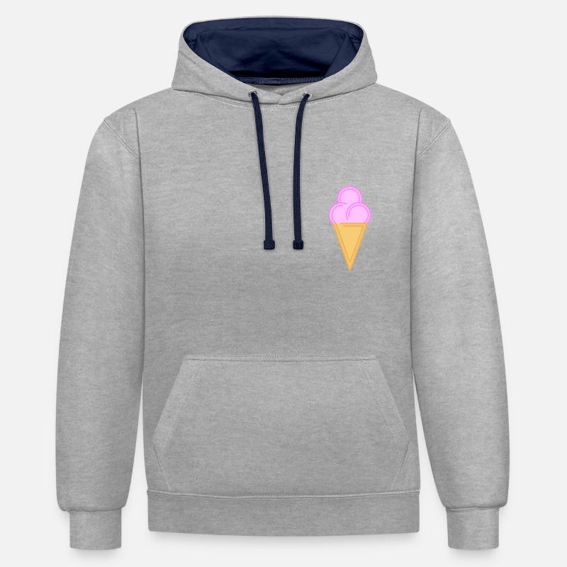 Double crème glacée - Sweat à capuche contrasté - gris chiné/bleu marine