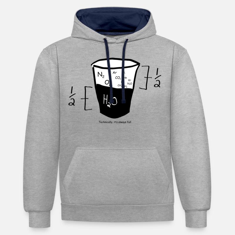 Graphique Nerd Math - Sweat à capuche contrasté - gris chiné/bleu marine